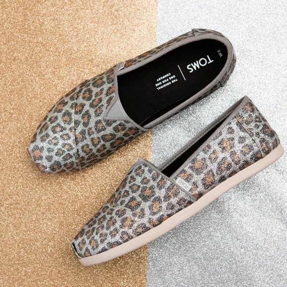 Toms Shoes - Toms Classic Glitter Cheetah Print Flats